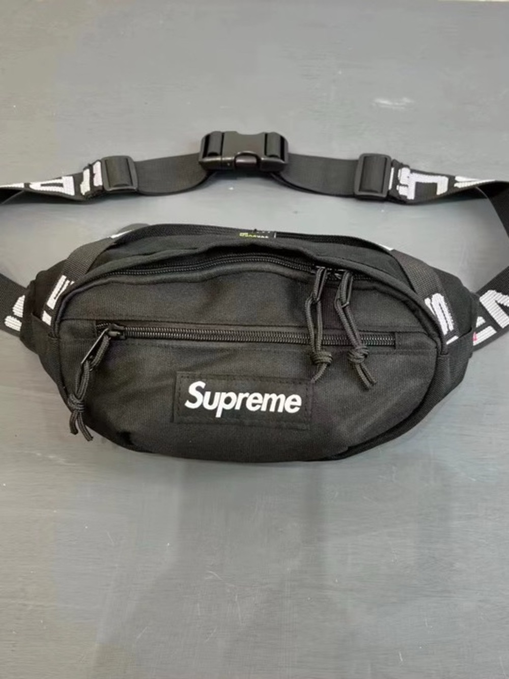 Supreme Black Logo Waist Bag